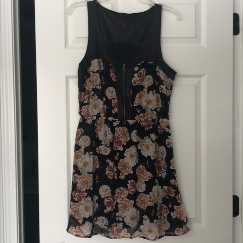 Material girl floral and skull dress.